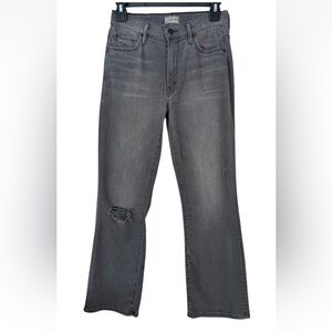 MOTHER Jeans The Insider Crop 27 Gray Distressed Last Chance Saloon Inseam 26"